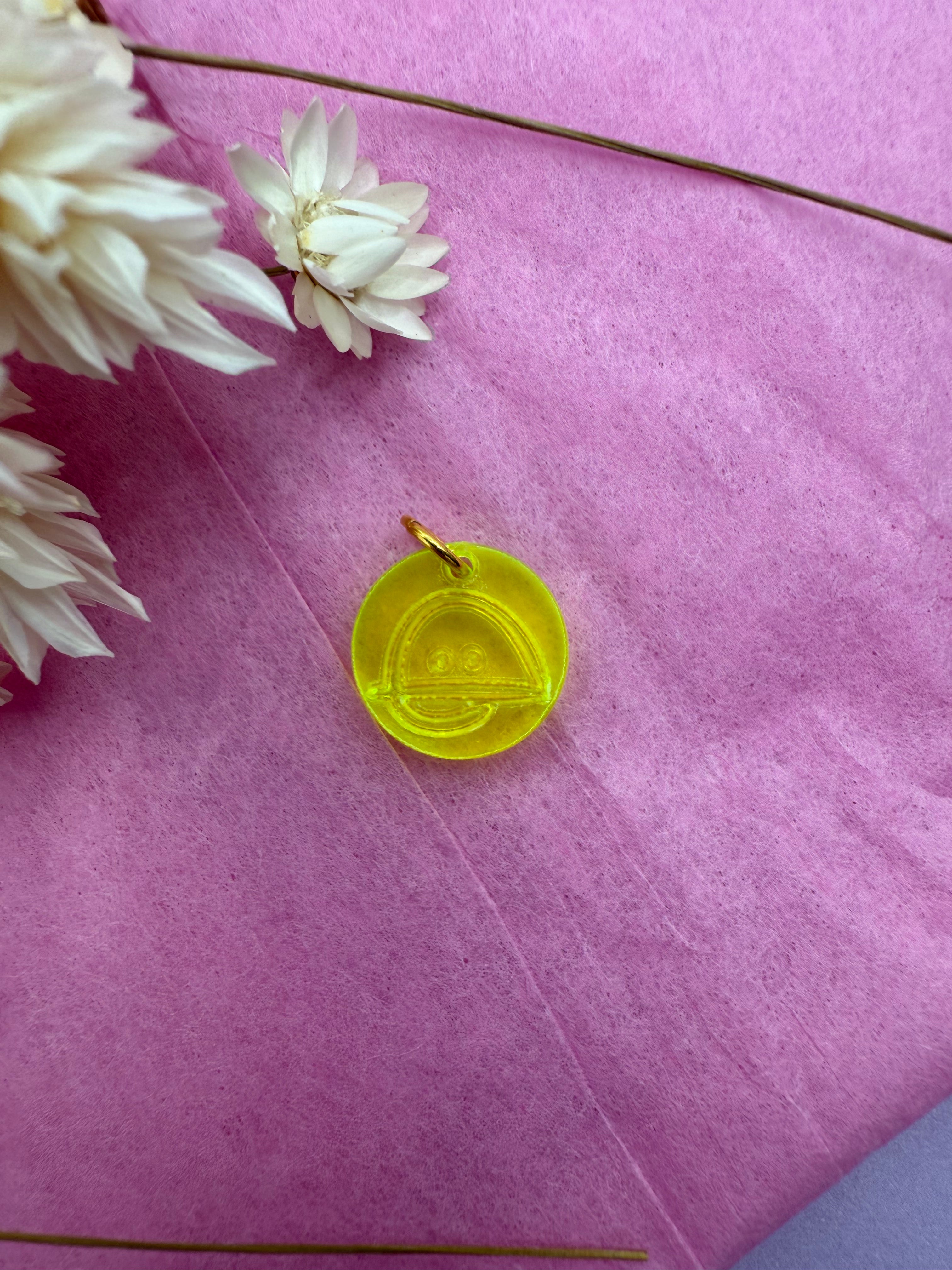 BAIZO-Anhänger aus Neon-Gelb-Acryl