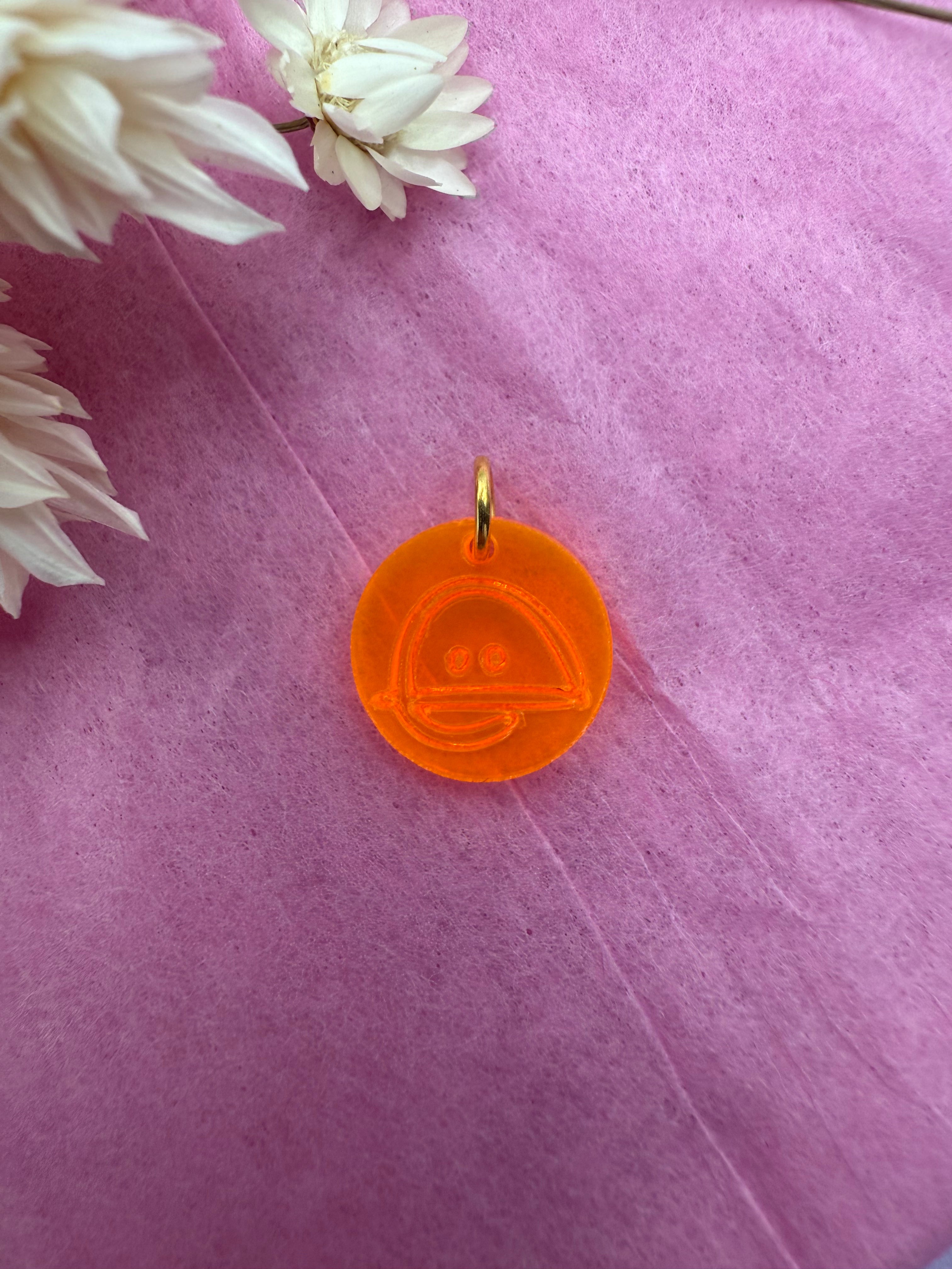 BAIZO-Anhänger aus Neon-Orange-Acryl